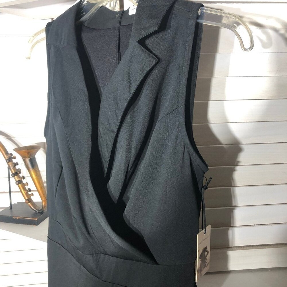 Sincerely Jules Black Jumpsuit Wide Leg Wrap Sleeveless Medium - Picture 7 of 14